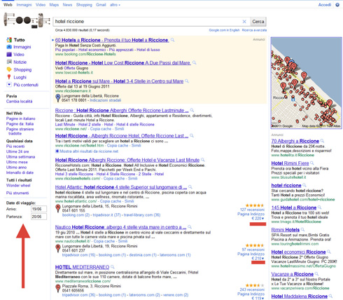 Hotel Riccione: SERP Google con Date di Viaggio Hotel Riccione: SERP Google con Date di Viaggio