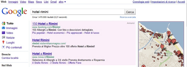 Google Adwords annunci sfondo rosa
