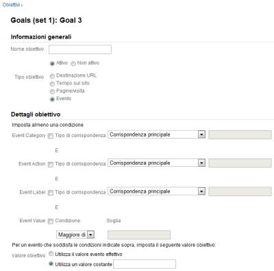 Google Analytics V5: obiettivi (goals)