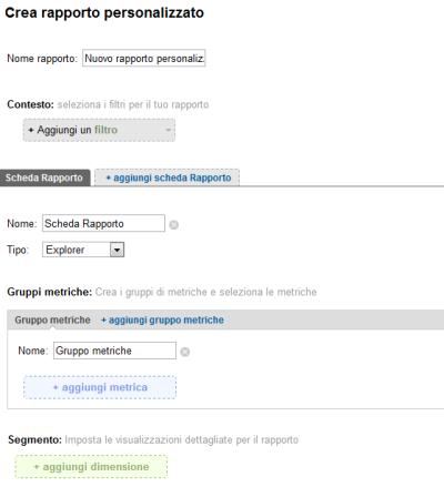 Google Analytics V5: rapporti personalizzati