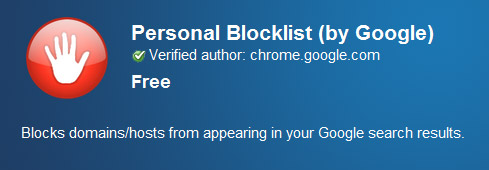 Personal Blocklist, estensione Google Chrome