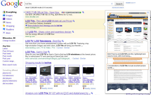 Google Instant Preview Adwords Ads