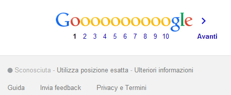 Google località nel footer