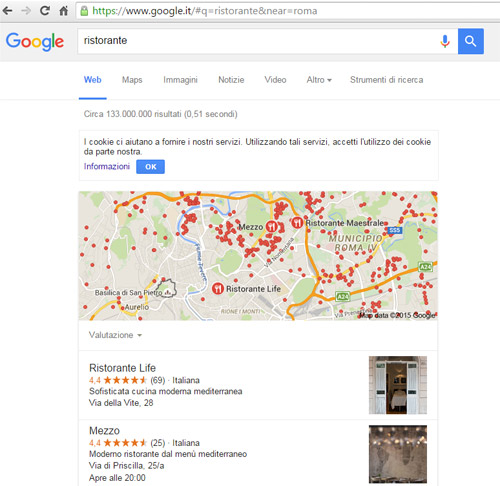 Google parametro ricerca near località