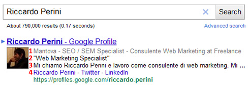 Rich Snippet per Google Profile in SERP