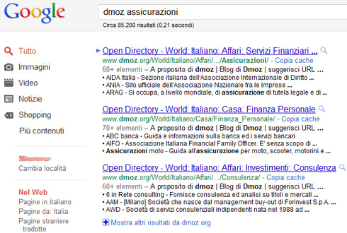 Google Snippet Directory Dmoz