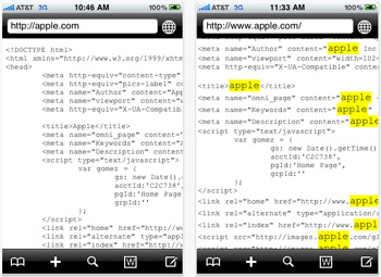 Screenshot HTML Viewer iPhone app