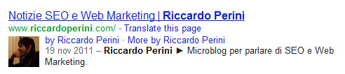 Markup Autore Riccardo Perini rel author