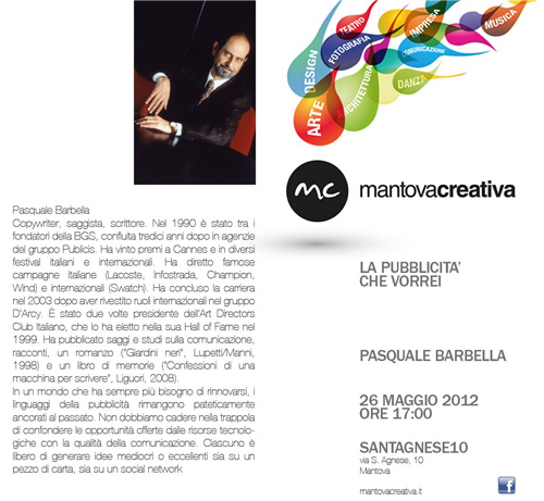 Pasquale Barbella La Pubblicità Che Vorrei - Mantova Creativa 2012