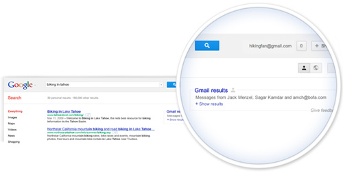 Risultati gmail in SERP su Google