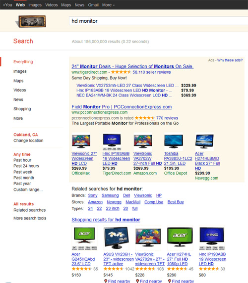 Google SERP senza risultati organici above the fold