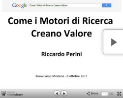 Slide Come i Motori di Ricerca Creano Valore Riccardo Perini