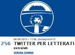 Twitter per Letterati Serena Danna Festivaletteratura 2012 Mantova