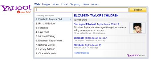 Yahoo! Direct Search - Trending Searches